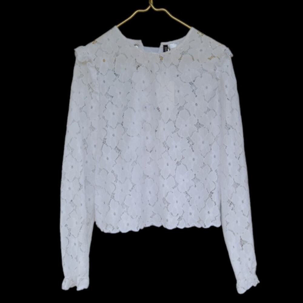 NWT Divided White Floral Lace Lace-Up Ruffle Y2K Coquette Romantic Date Night